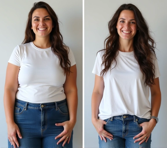 Metamorfoza klienta: Przed i po osiągnięciu zdrowej wagi i pewności siebie