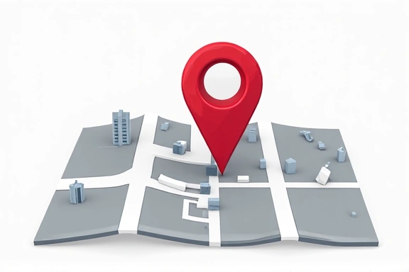 Grafika przedstawiająca mapę z pinezką lokalizacji Kwiaciarni Fantazja